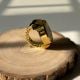Handmade Stainless Steel 18K Gold Dial Ring Watch